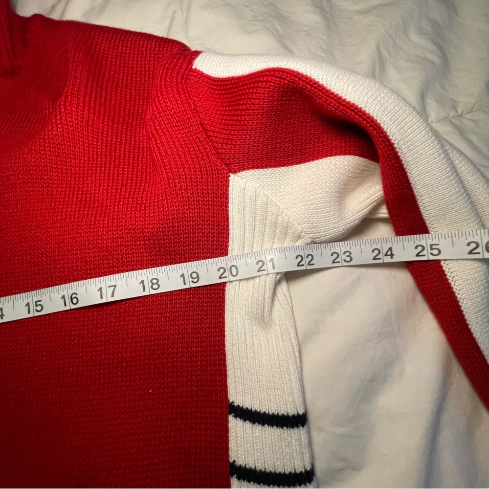 Rare Brandy Melville Red Cropped Quarter-zip Sweater Size L - Picture 9 of 14